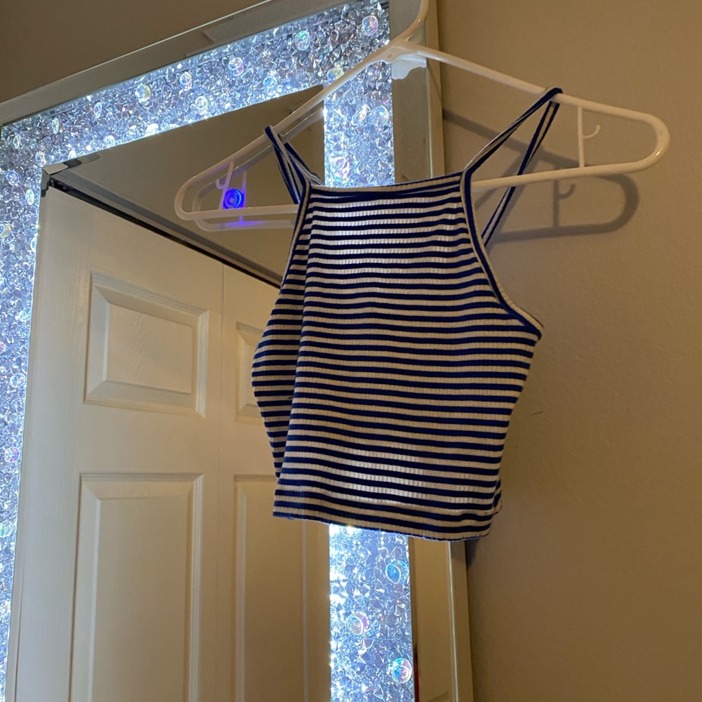 Halter striped crop top